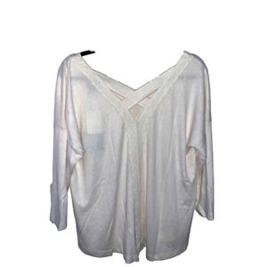 🍀BOBEAU CRISS CROSS  CROCHET LACE BACK TOP IN SUGAR